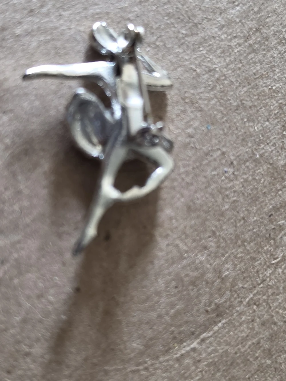 Silvertone Ballerina Pendant/Brooch Charm